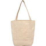 Mini 6 oz Recycled Cotton Canvas Tote — Natural (NT) — blank back view — 6