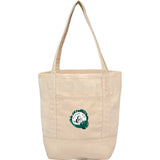 Mini 6 oz Recycled Cotton Canvas Tote — Natural (NT) — decorated front view — 2