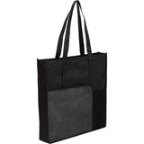 Radius Recycled Non-Woven Tote — Black (BK) — blank right angle — 24