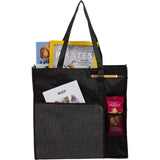 Radius Recycled Non-Woven Tote — Black (BK) — blank product view — 21