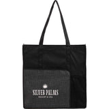 Radius Recycled Non-Woven Tote — Black (BK) — decorated front view — 20