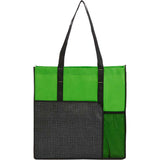 Radius Recycled Non-Woven Tote — Lime (LM) — blank front view — 16