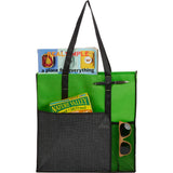 Radius Recycled Non-Woven Tote — Lime (LM) — blank product view — 15