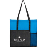 Radius Recycled Non-Woven Tote — Process Blue (PBL) — decorated front view — 8