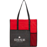 Radius Recycled Non-Woven Tote — Red (RD) — decorated front view — 2