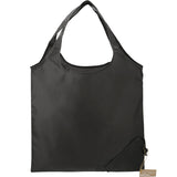 Bungalow RPET Foldable Shopper Tote — Black (BK) — blank front view — 31