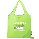 Bungalow RPET Foldable Shopper Tote — Lime (LM) — decorated front view — 8