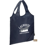 Bungalow RPET Foldable Shopper Tote — Navy (NY) — decorated product view — 23