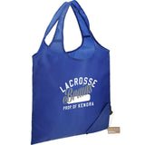 Bungalow RPET Foldable Shopper Tote — Royal (RYL) — decorated product view — 16