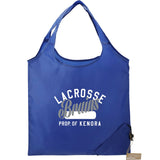 Bungalow RPET Foldable Shopper Tote — Royal (RYL) — decorated front view — 15