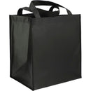 Double Laminated Wipeable Grocery Tote — Black (BK) — blank product view