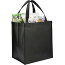 Double Laminated Wipeable Grocery Tote — Black (BK) — blank product view