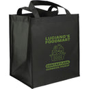 Double Laminated Wipeable Grocery Tote — Black (BK) — decorated product view
