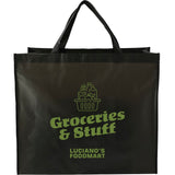 Double Laminated Wipeable Jumbo Tote — Black (BK) — decorated front view — 3