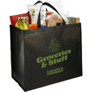 Double Laminated Wipeable Jumbo Tote — Black (BK) — decorated product view