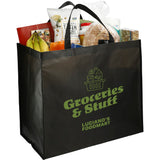 Double Laminated Wipeable Jumbo Tote — Black (BK) — decorated product view — 2