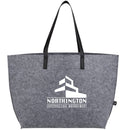 THE GOODS™ Recycled Felt Shoulder Tote — Charcoal (CA) — decorated front view