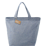 Recycled 5oz Cotton Twill Grocery Tote — Blue (BL) — blank front view — 7