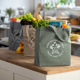 Recycled 5oz Cotton Twill Grocery Tote — Dark Green — decorated product view — 17