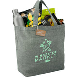 Recycled 5oz Cotton Twill Grocery Tote — Dark Green — decorated product view — 20