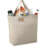 Recycled 5oz Cotton Twill Grocery Tote — Natural (NT) — blank product view — 16