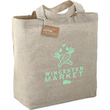 Recycled 5oz Cotton Twill Grocery Tote — Natural (NT) — decorated right angle — 12