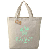 Recycled 5oz Cotton Twill Grocery Tote — Natural (NT) — decorated front view — 11