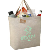 Recycled 5oz Cotton Twill Grocery Tote — Natural (NT) — decorated product view — 13
