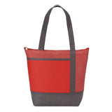 Chrome 9-Can Non-Woven Insulated Cooler Lunch Bag — Red (RD) — blank front view — 16