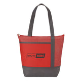 Chrome 9-Can Non-Woven Insulated Cooler Lunch Bag — Red (RD) — decorated front view — 13