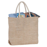 Herringbone Jute Tote — Natural (NT) — blank front view — 7