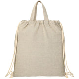 Recycled 5oz Cotton Drawstring Bag — Natural (NT) — blank front view — 3