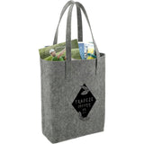 Recycled Felt Shopper Tote — Charcoal (CA) — decorated right angle — 3