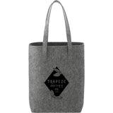 Recycled Felt Shopper Tote — Charcoal (CA) — decorated front view — 2