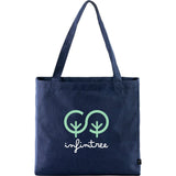 Vila Recycled All-Purpose Tote — Navy (NY) — decorated front view — 2