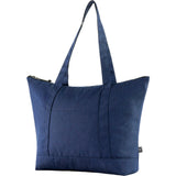 Vila Recycled Zippered Tote — Navy (NY) — blank left angle — 6
