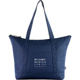 Vila Recycled Zippered Tote — Navy (NY) — decorated front view — 2