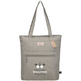 THE GOODS™ Recycled Work Anywhere Tote — Gray (GY) — decorated front view — 2