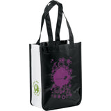 Gloss Laminated Non-Woven Gift Tote — Black (BK) — decorated right angle — 20