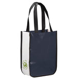 Gloss Laminated Non-Woven Gift Tote — Navy (NY) — blank right angle — 10