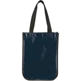 Gloss Laminated Non-Woven Gift Tote — Navy (NY) — blank front view — 8