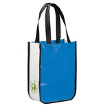 Gloss Laminated Non-Woven Gift Tote — Process Blue (PBL) — blank right angle — 18