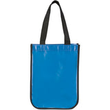 Gloss Laminated Non-Woven Gift Tote — Process Blue (PBL) — blank back view — 17