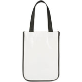 Gloss Laminated Non-Woven Gift Tote — White (WH) — blank back view — 13