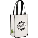 Gloss Laminated Non-Woven Gift Tote — White (WH) — decorated right angle — 11
