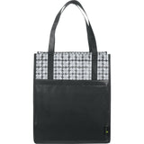 Big Grocery Laminated Non-Woven Tote — Black (BK) — blank front view — 9