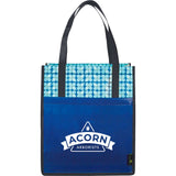 Big Grocery Laminated Non-Woven Tote — Royal (RYL) — decorated front view — 6