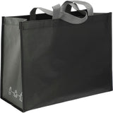 RPET Laminated Matte Shopper Tote — Black — blank right angle — 7