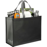 RPET Laminated Matte Shopper Tote — Black — blank right angle — 6