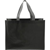 RPET Laminated Matte Shopper Tote — Black — blank front view — 5